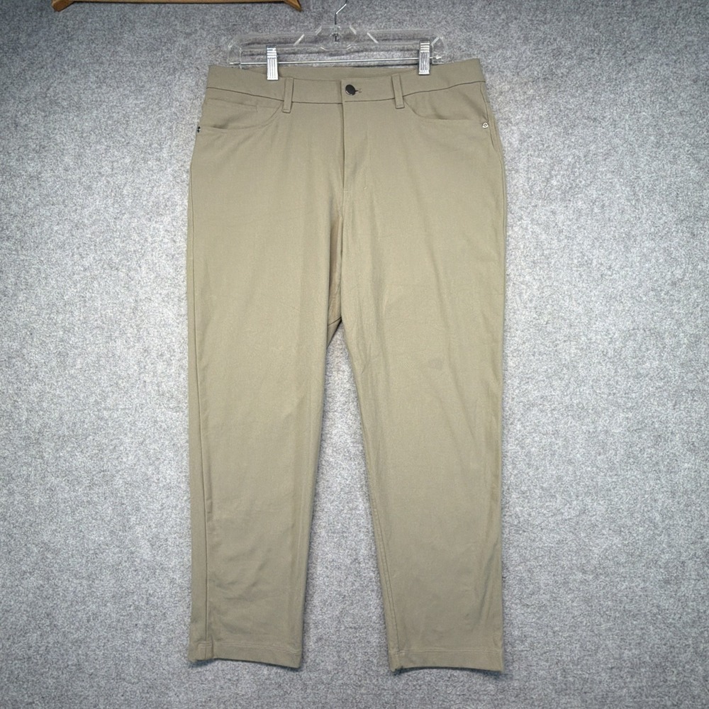Lululemon ABC Slim Fit Pants Mens Size 34 Beige Stretch Chino
